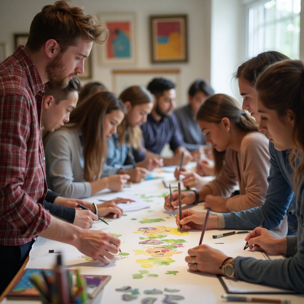 Community art workshop session